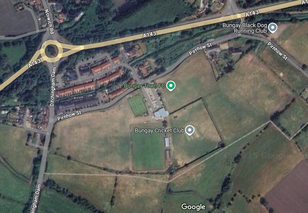 Bungay - Ditchingham Meadow sports grd : Image credit Google maps